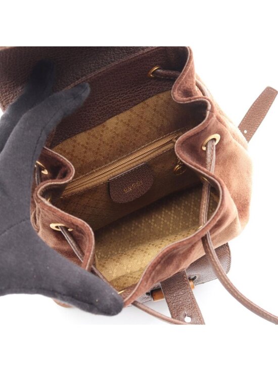 Gucci Backpack Bamboo 003 Brown Suede Leather main image 4